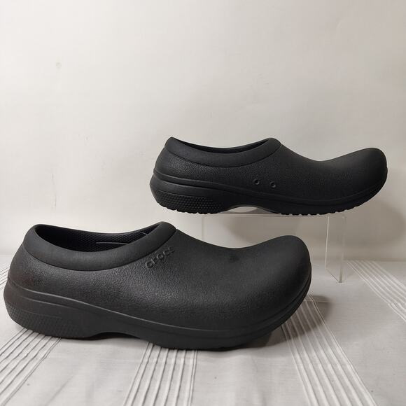 CROCS On The Clock Work Shoes Clogs Slip On Black Slip Resistant Mens 6 Womens 8 - Picture 4 of 11